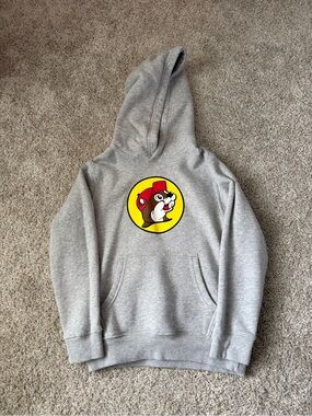 Kids Gray Hoodie with Buc-ee's Logo